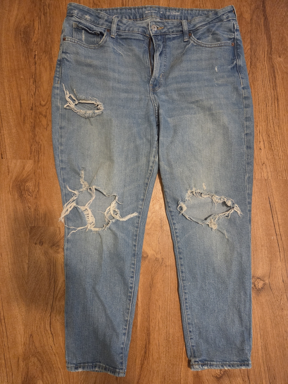 Old Navy O.G Straight High Rise Light Blue Boyfriend Jeans